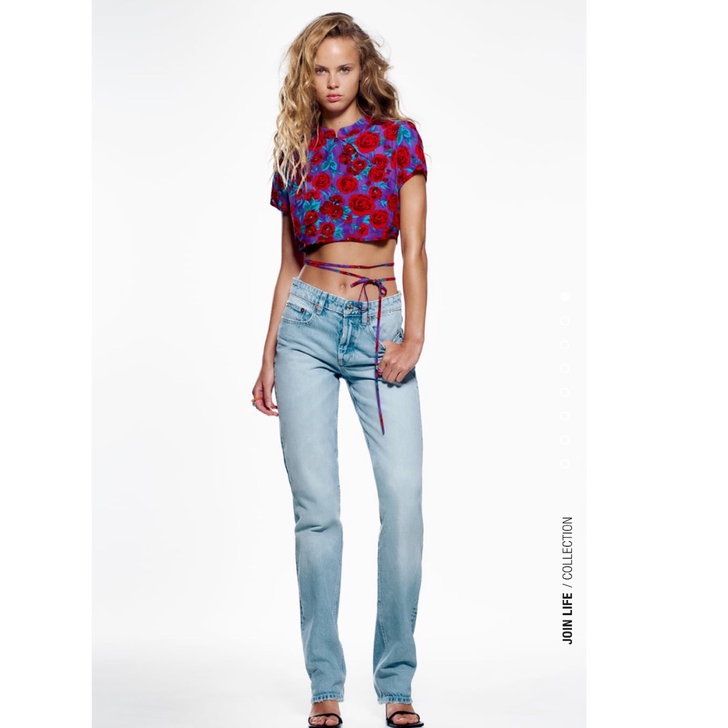Zara Printed Crop Top Size S